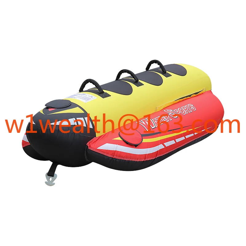 3 Person Towable Water Raft Tube for Boating, Banana Large Inflatable Towable Tube for Adults Water Sports Equipment