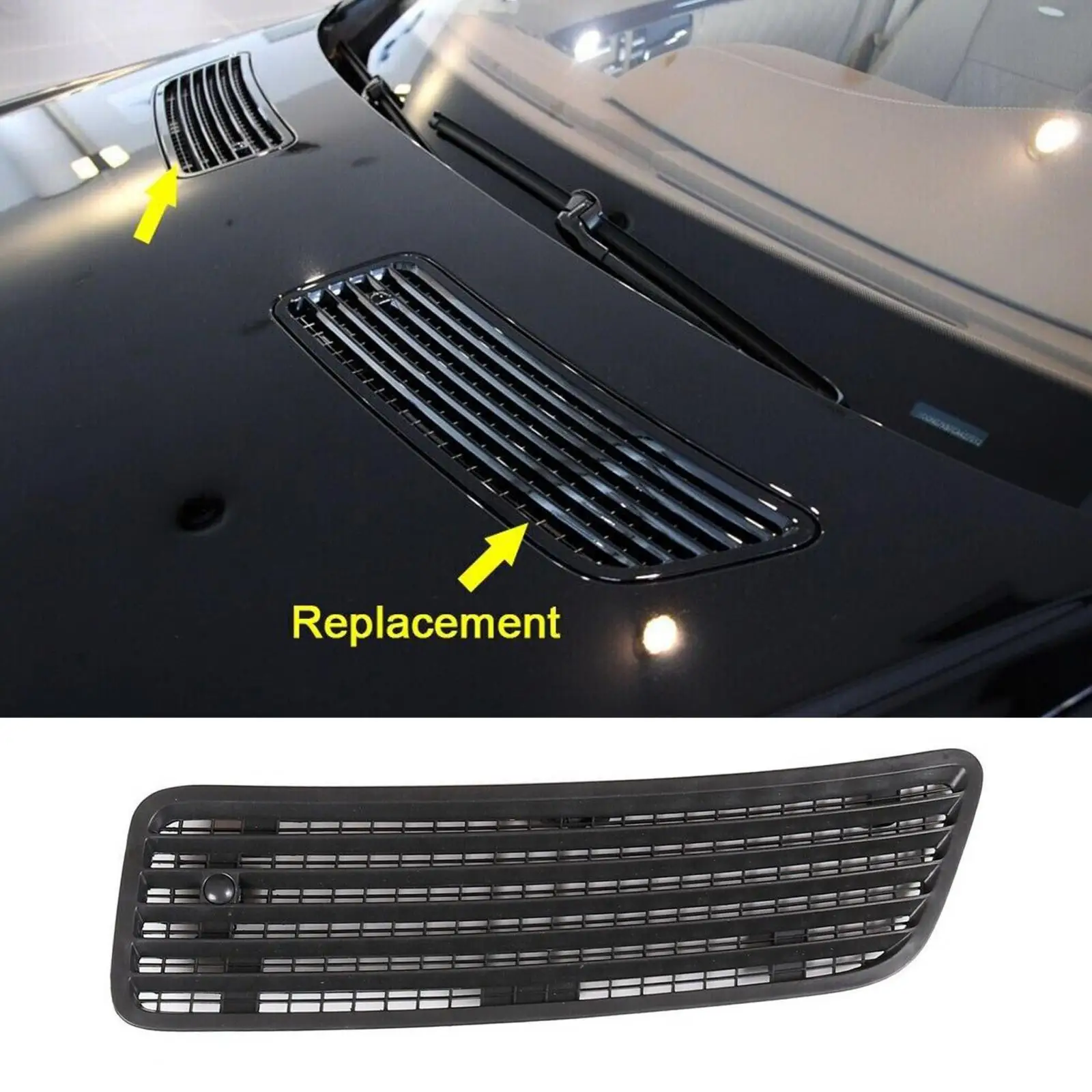 Front Hood Upper Grill Vent Trim Lightweight ABS Air Vent Grille Compatible for Mercedes-benz CL550 2007-2013