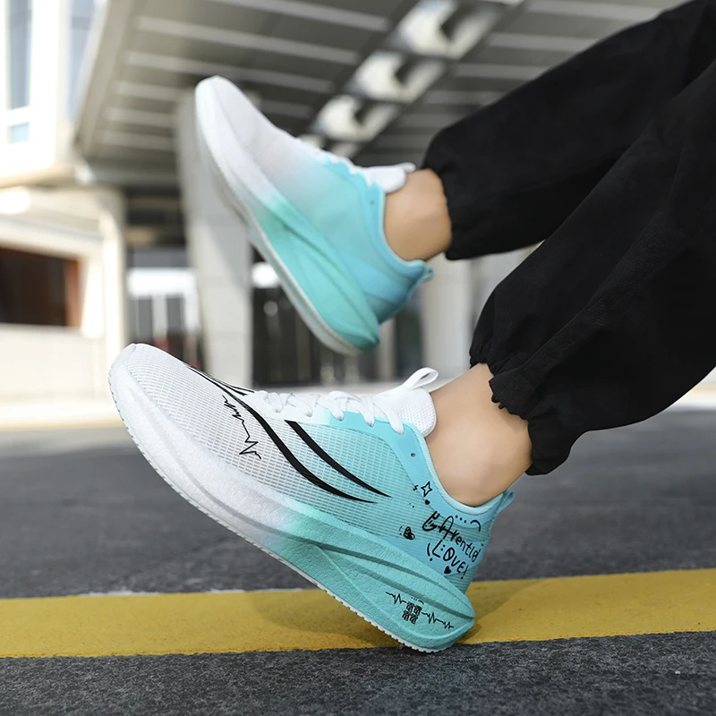 أحذية الجري الرجالية لوحة الكربون ماراثون التخصص الرياضية تنفس خفيفة الوزن المرأة مريحة عدم الانزلاق الترفيه أحذية رياضية