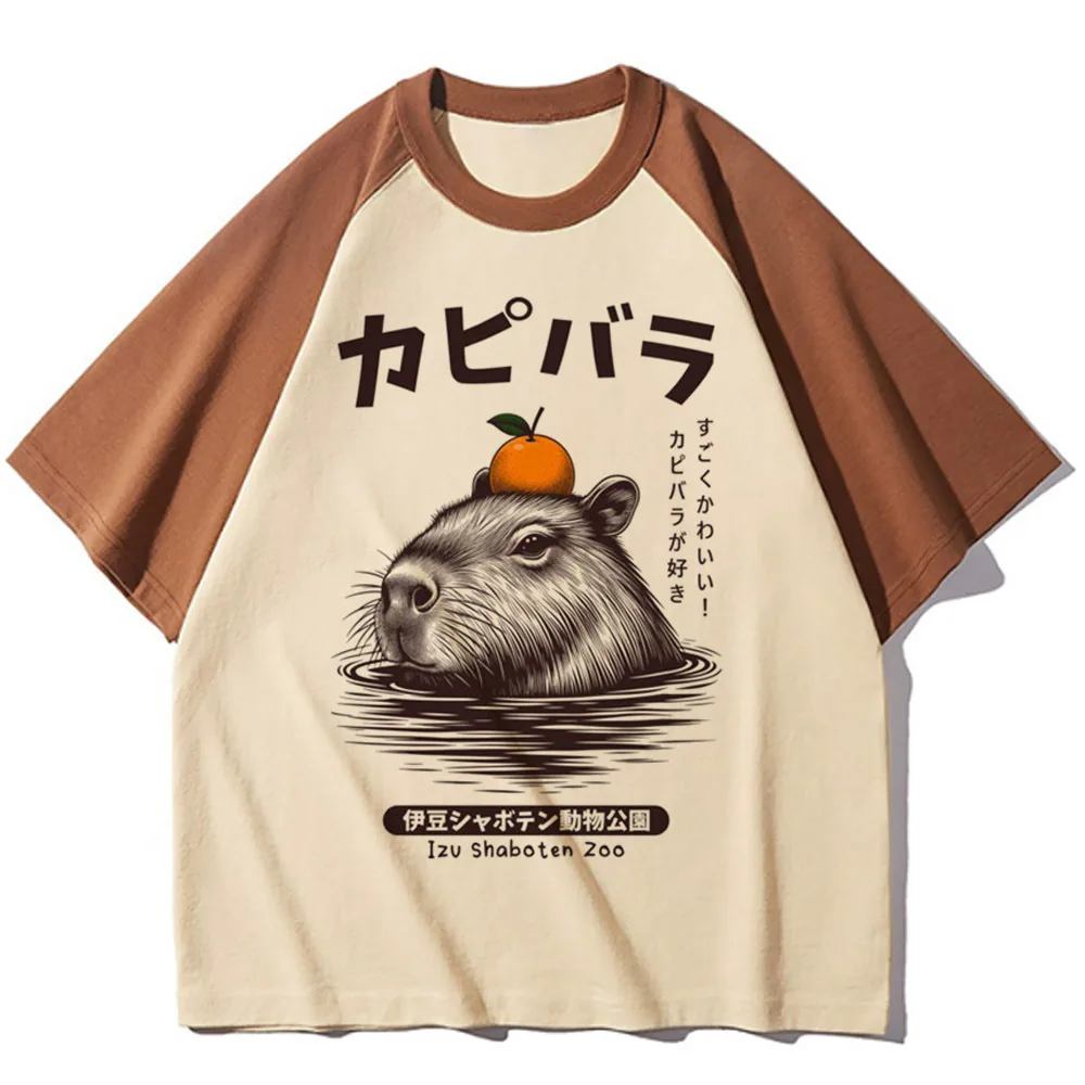 Capybara top women funny Y2K Tee female y2k streetwear clothes