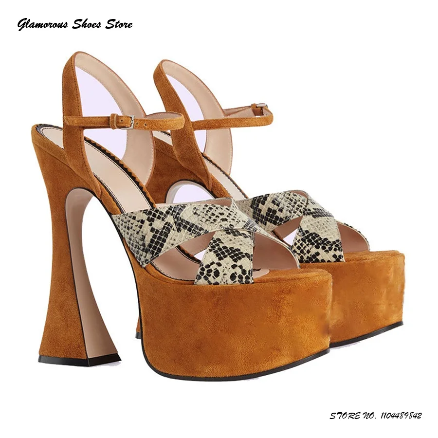 

Летние сандалии на платформе с пряжкой и ремешком, женские туфли с круглым открытым носком, необычный стиль, туфли на каблуке, Новое поступление 2025, туфли на высоком каблуке с перекрестными ремешками