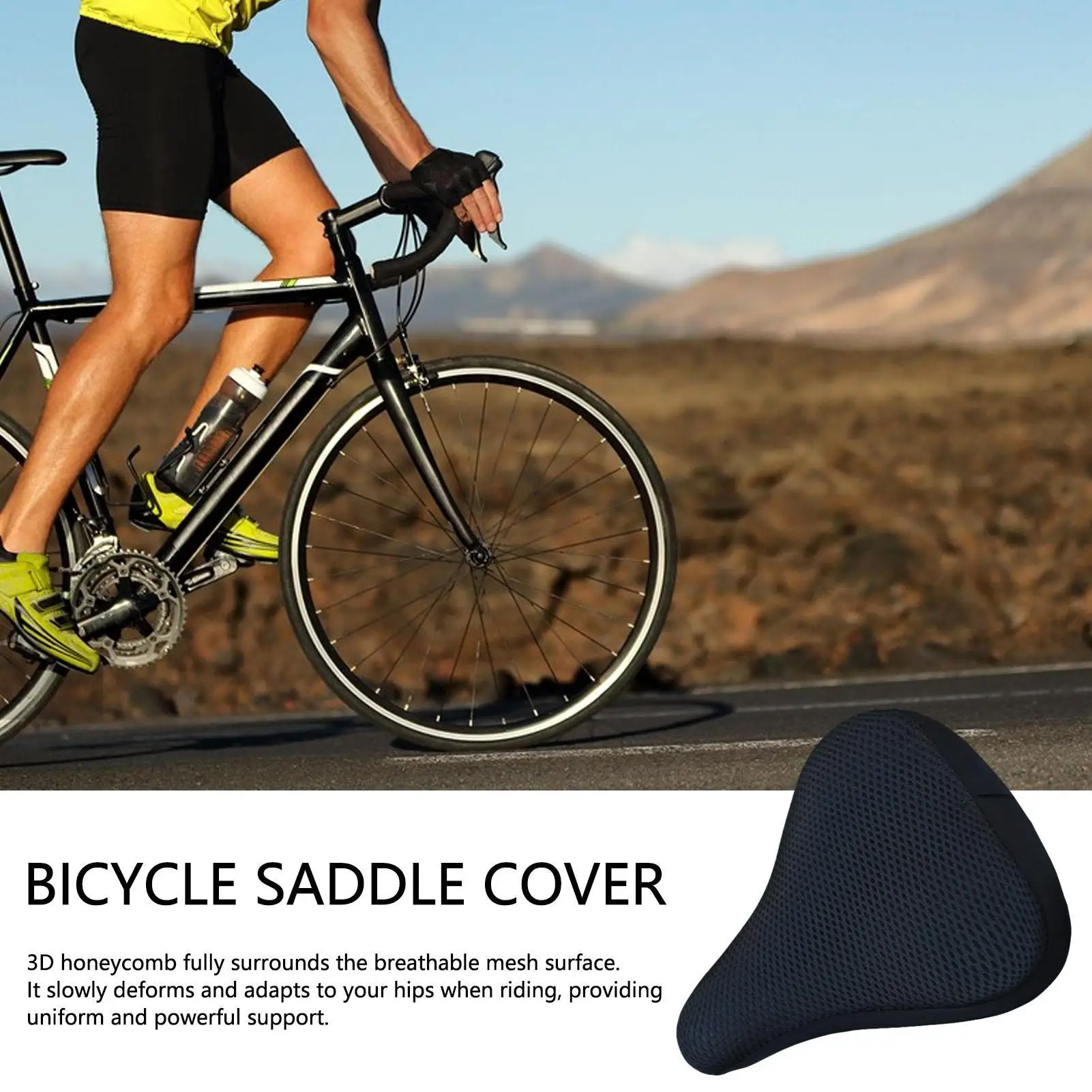 Bicycle Mesh Seat Cover Mountain Bike Cotton Cushion Cover Bicycle Saddle Heat Insulation Cycling Breathable Saddle Comfortable
