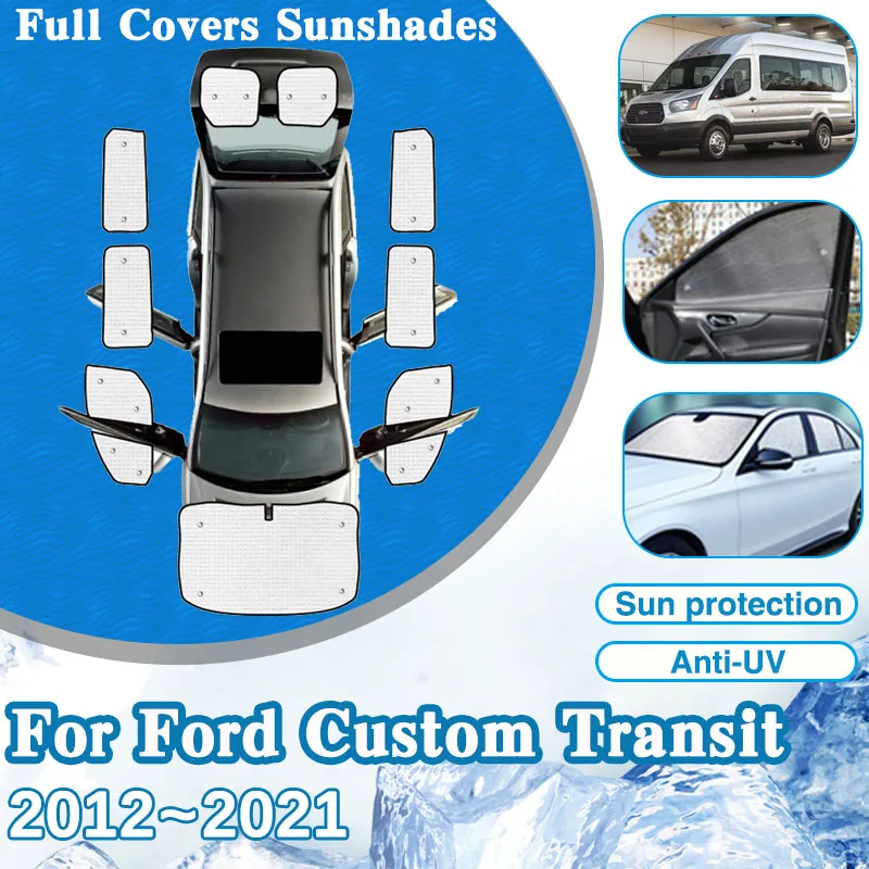 

For Ford Custom Transit Accessories 2012~2021 SWB Tourneo Car Full Windows Visor Windshield UV Sun Protection Parasol Sunshades