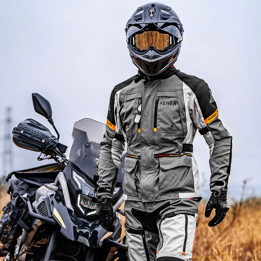 Motorcycle Jacket Windbreak Thermal Jacket Interior Detachable Moto Jacket Wear Resistant Biker Clothes Built-in CE Protector