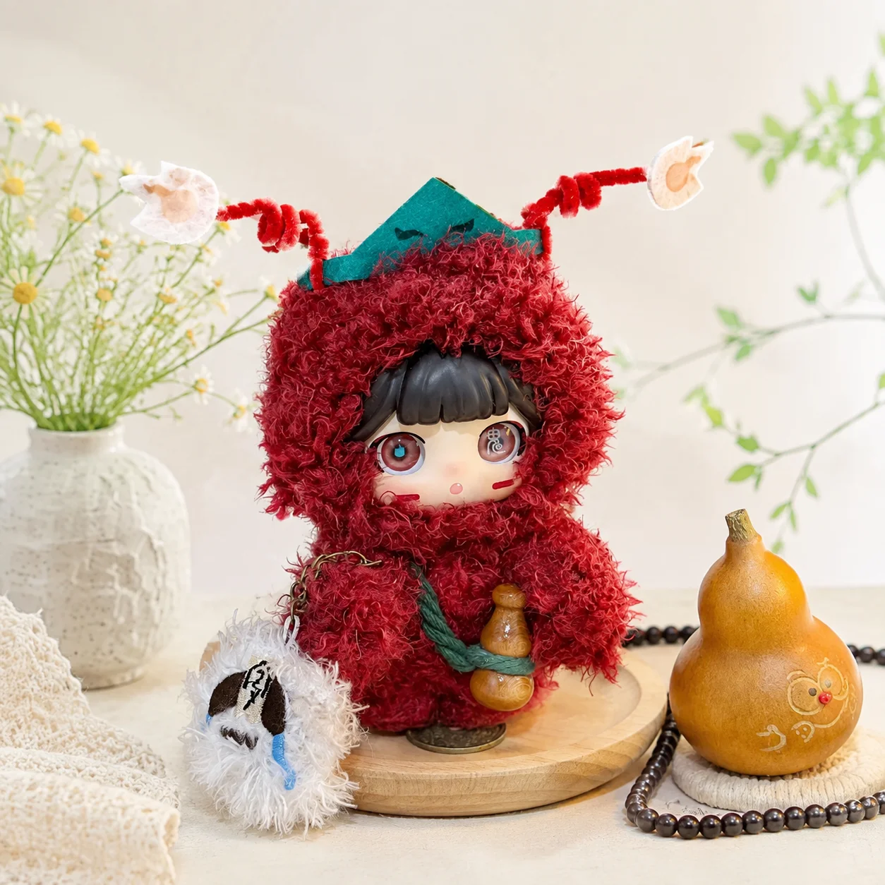 Difu Cute Bureau Doll Mystery Box, Whimsical Character Collectible Plush Ornament, Hanging & Desktop Display Decor