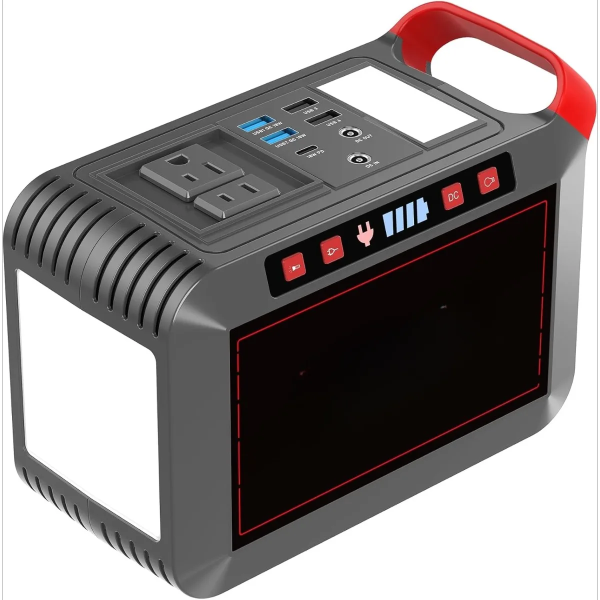 

237Wh Power Station with 300W Pure Sine Wave AC, 6 Ports (USB C/A/DC) for Charging Devices, Camping CPAP Solar Generator 4.6 lbs