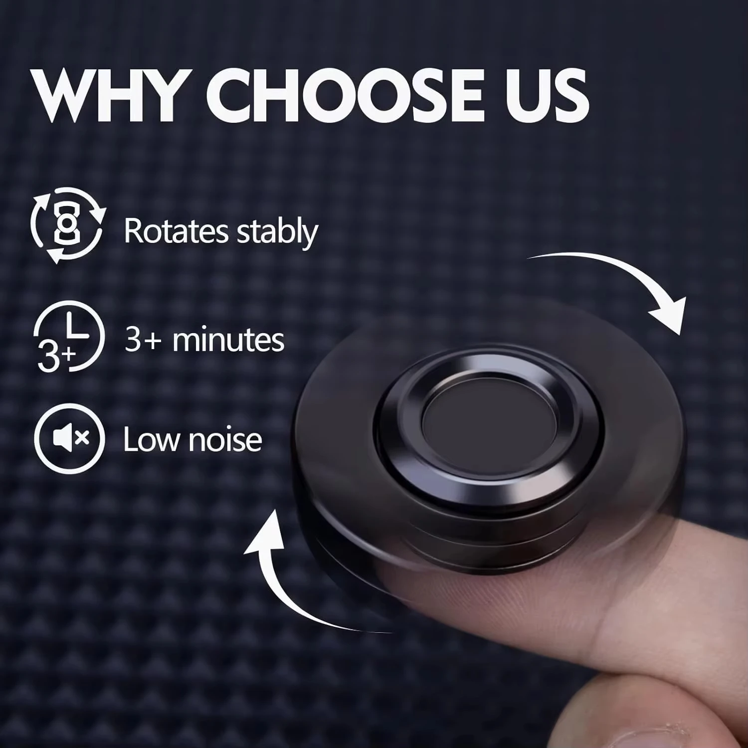 3-in-1 Magnetic Stainless Steel Fidget Spinner Slider Clicker, Stress Relief Focus Adult Desk Novelty EDC Small Gift for Adults