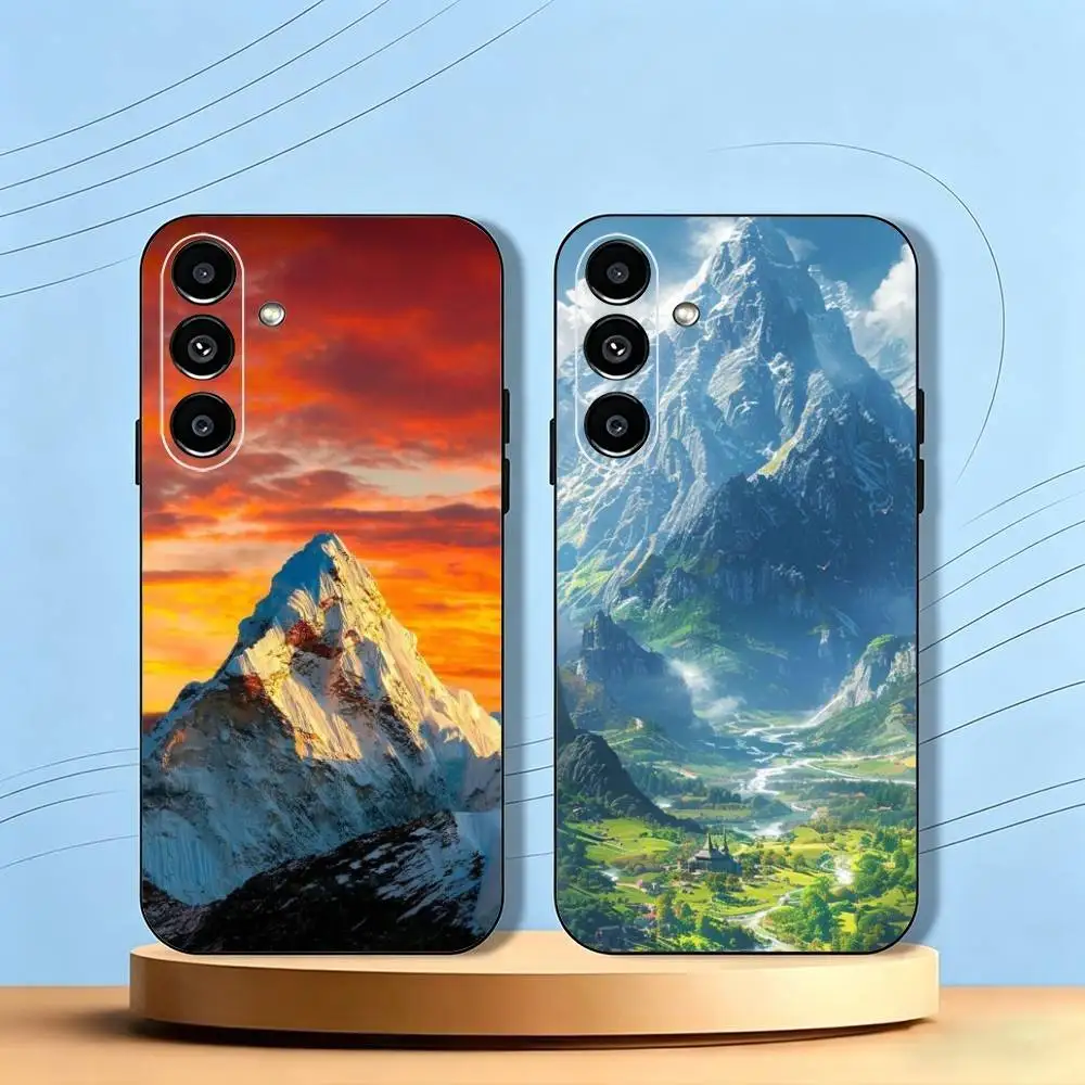 

Natural M-Mountains Scenery Phone Case For Samsung Galaxy A73,A72,A71,A70,A53,A52,A51,Soft Silicone Black Cover