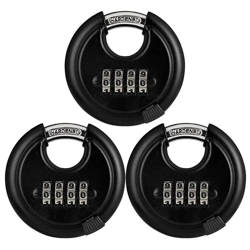 ABGH-2Pcs Disc Padlock For Sheds, Storage Unit, Gym Locker With Hardened Steel Shackle Lock