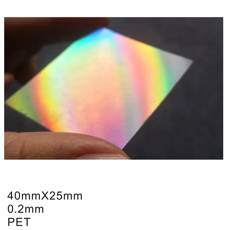 PET Diffraction Sheets 40x25mm Interference Grating Teaching Physics Experiment Spectroscopy Spectrum Demonstrate Rainbow Window