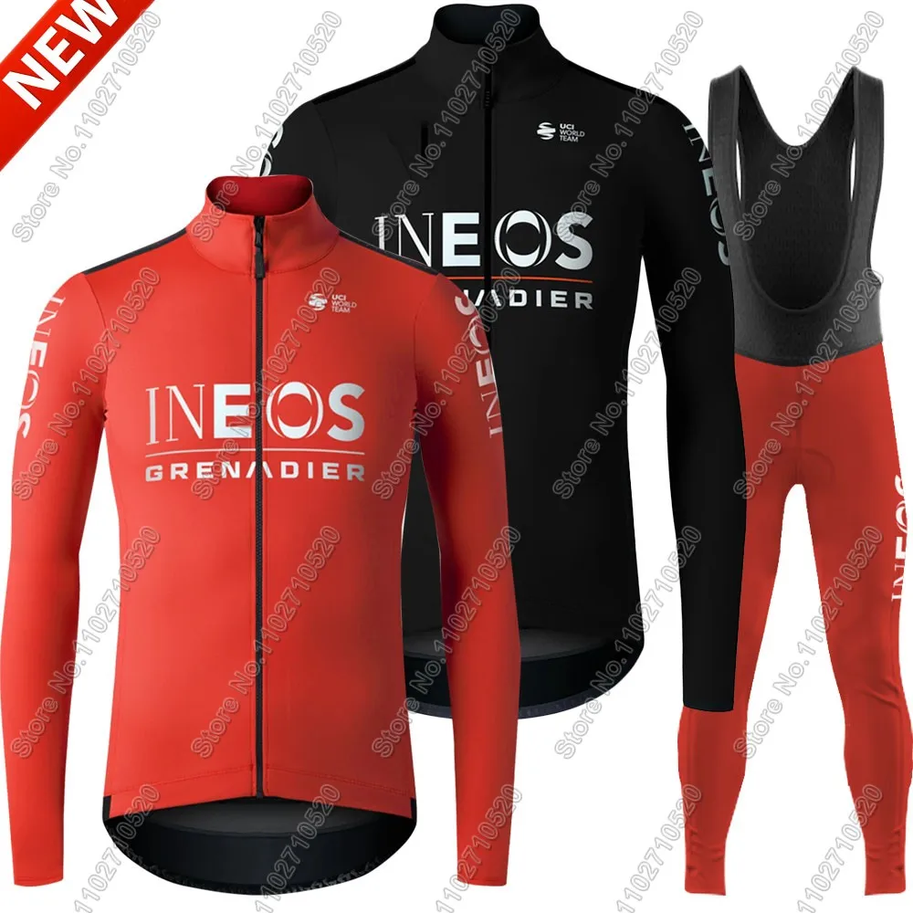 Ineos Grenadier Team 2025 Cycling Jersey Set GB-Envy Long Sleeve Cycling Black Clothing Road Race Bike Jacket Suit MTB Pants