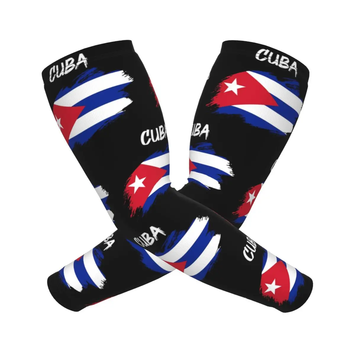 كوبا العلم الكوبي العلم أكمام أذرع تبريد الرجال النساء الشمس الأشعة فوق البنفسجية حماية الوشم التستر الرياضة التبريد ركوب الدراجات
