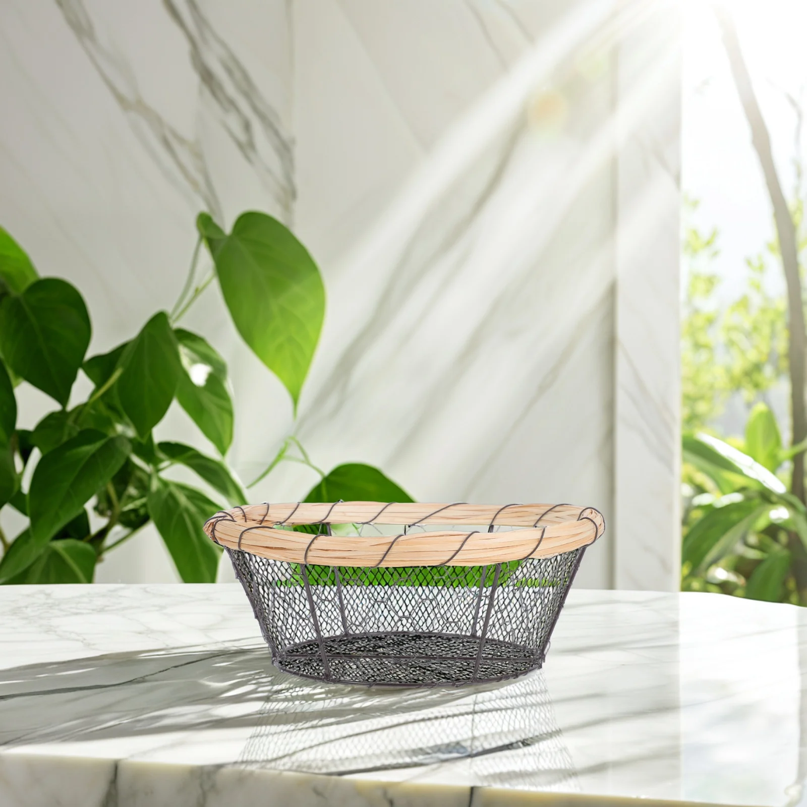 

Iron Wire Basket for Bread Snacks Fruits Vegetables Eggs Modern Foldable Kitchen Countertop Storage Wire Egg Baskets Fruit Bowl