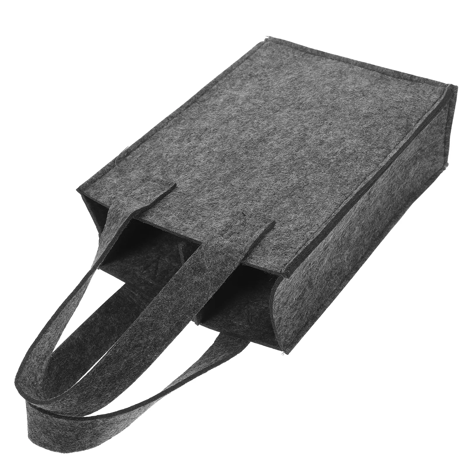 

2pcs Felt Bags 24x18x8 5cm Mid Gray Portable Storage Pouches Bottle Carrier Gift Wrapping Tote Sleek Design