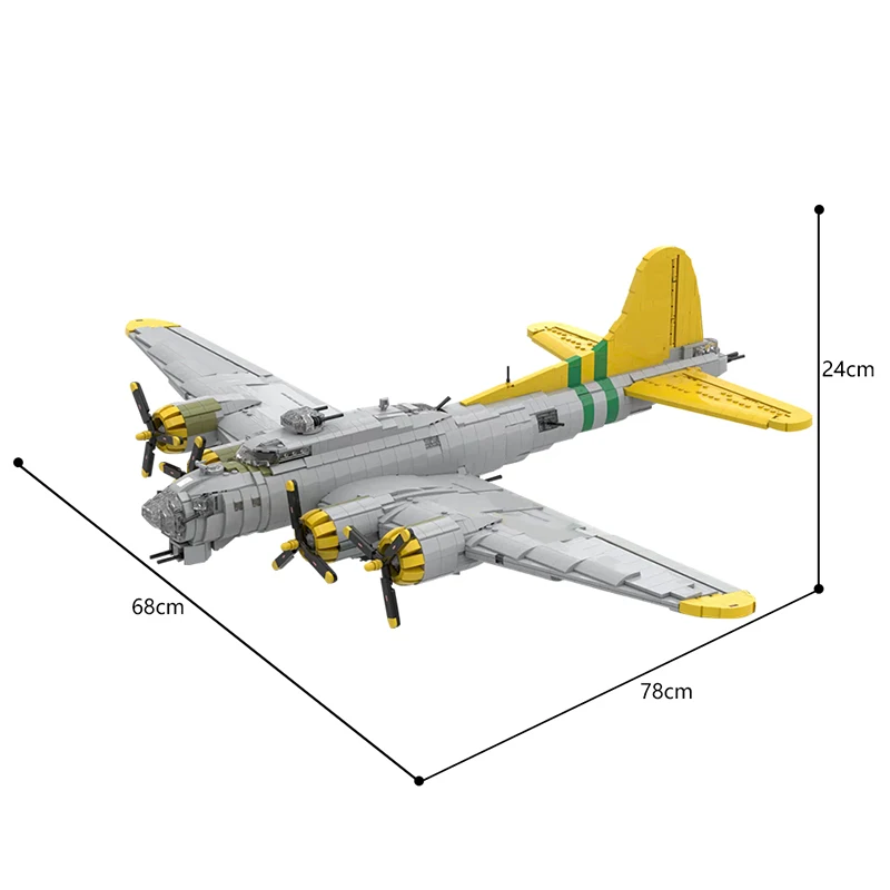 MOC Boeings B-17 Flying Fortress Building Blocks Sets Aircraft Bricks Model Toy Transport Plane Building Blocks Adults Toy Gifts