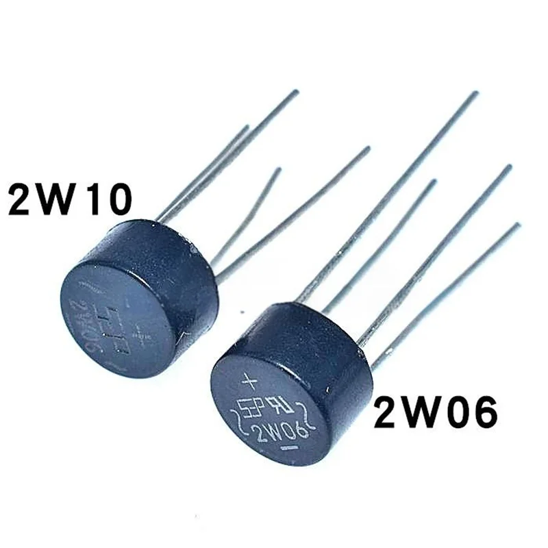 10PCS New Diode Bridge 2W10, 2W08, 2W06, 2W04 Single-phase 800V 1000V 2A Bridge Rectifiers Rectifier Bridges Round Type