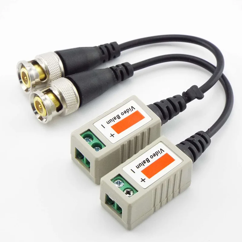 Conector Balun de plástico para cámara CCTV, transceptor pasivo, Cable macho BNC, adaptador Cat5, UTP, ABS, distancia de 3000 pies, 10 pares/20 piezas