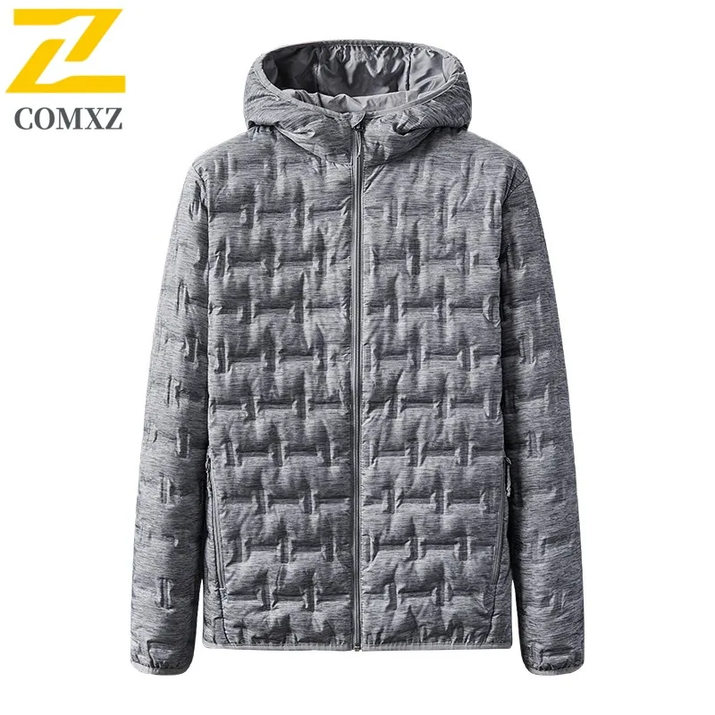 COMXZ Men Puffer Jacket Warm Thick Korean Style Commuting Winter Padding Skiing Cold-Resistant Branded Cotton Padded Jackets