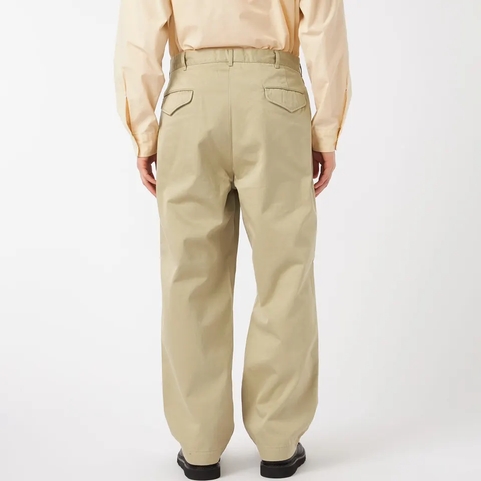 Double Pleated Wide Cut Chino Pants by Nanamica Casual Straight