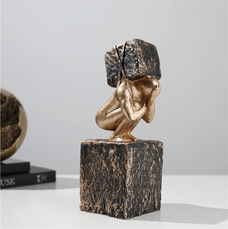 Modern Metropolis Figure Statue Abstract Reality Life Stress Sculpture Interior Home People Ornament Office Decor Study Craft