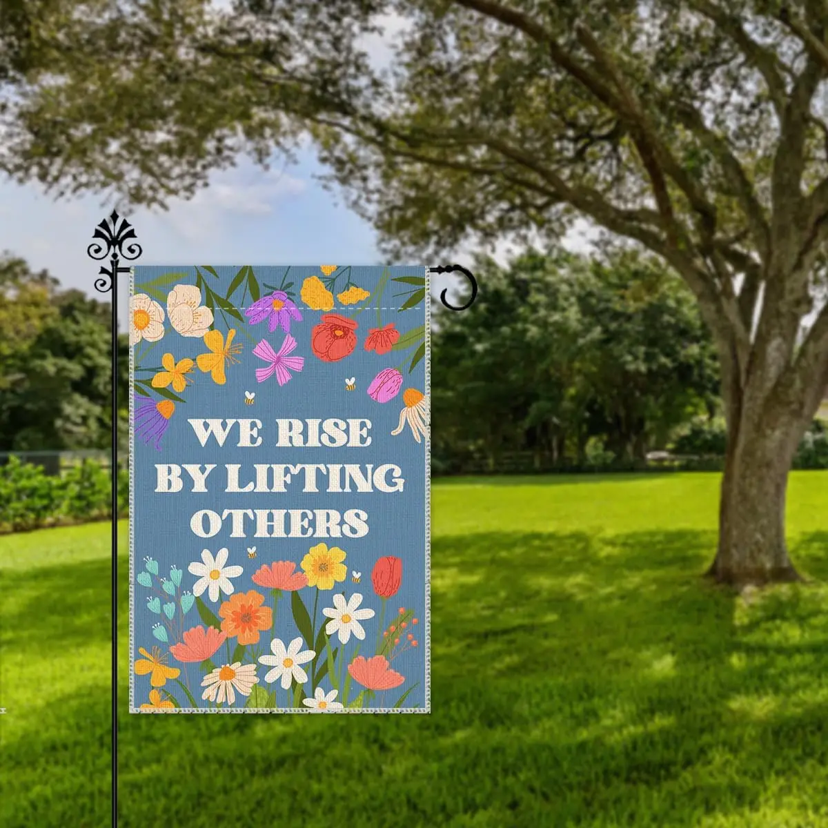 Hafhue We Rise By Lifting Others Garden Flag, 12 x 18 Inch Double Sided Farmhouse Holiday Yard Garden Lawn Decoration Flag,  yyi