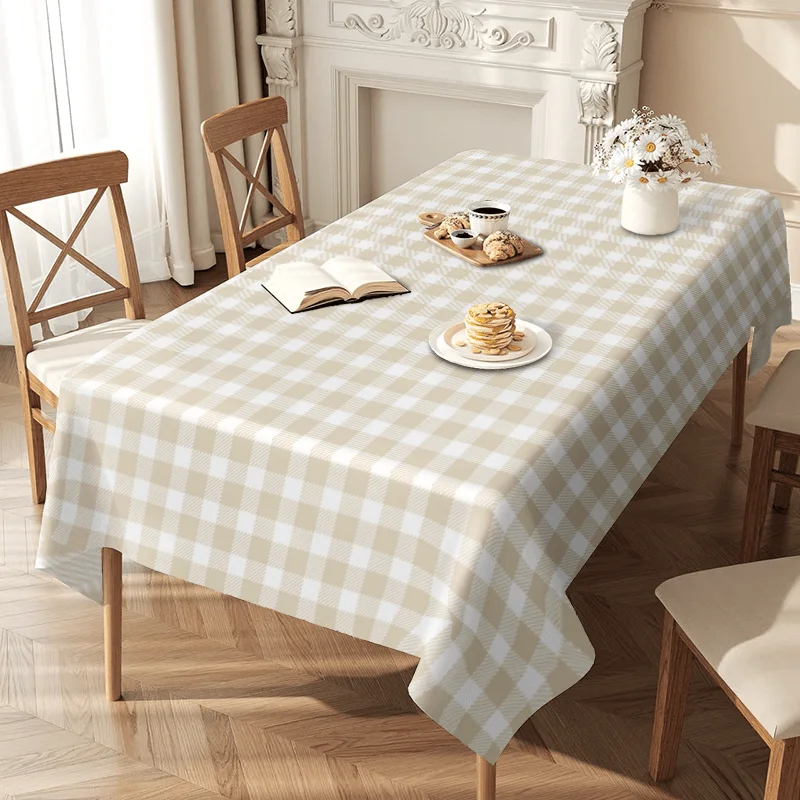 Soft and simple design, creating a warm and comfortable dining style. Classic check pattern