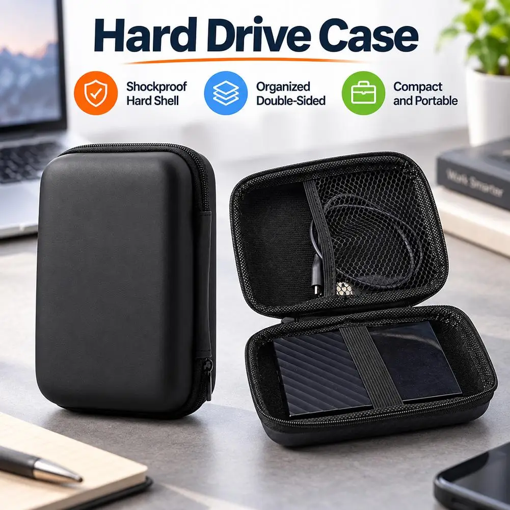 HDD Box Bag Case Portable EVA Phone Charger Zipper Bag Protection Case Hard Disk Data Cable Headphone Storage Pocket Pouch