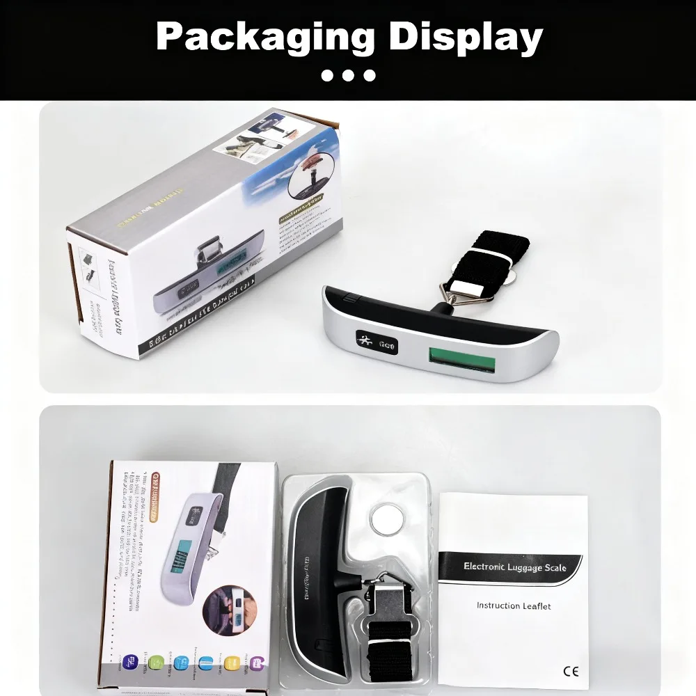 مقياس محمول شاشة الكريستال السائل الرقمية 110lb/50 كجم الأمتعة الإلكترونية حقيبة معلقة السفر يزن الأمتعة حقيبة أدوات توازن الوزن #3