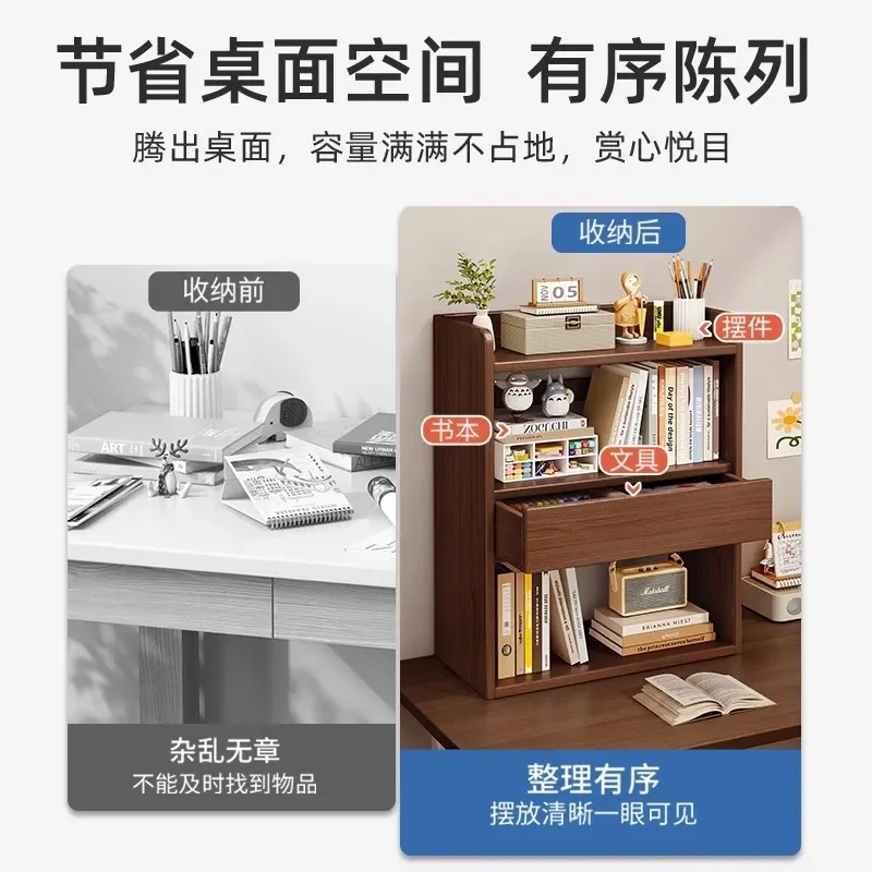 Desktop Storage Shelves Multi Layer Small Cabinet Organizer for Student Home Desk Office Workstation Space Saving Rack