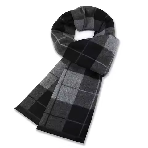 Luxury Scarf Man Winter Warm Wool Scarf For Men Cashmere Scarves Casual Plaid Male Long Pashmina Outdoor Shawls Man Muffler Gift