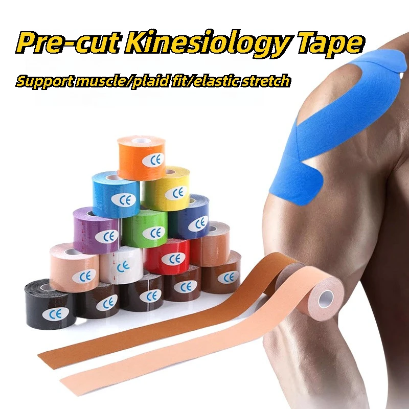 Bande de kinésiologie étanche pour sport, 1 pièce, élastique, soulagement de la douleur musculaire du genou, Patch de tension, bandes auto-adhésives, Bandage Kinesio