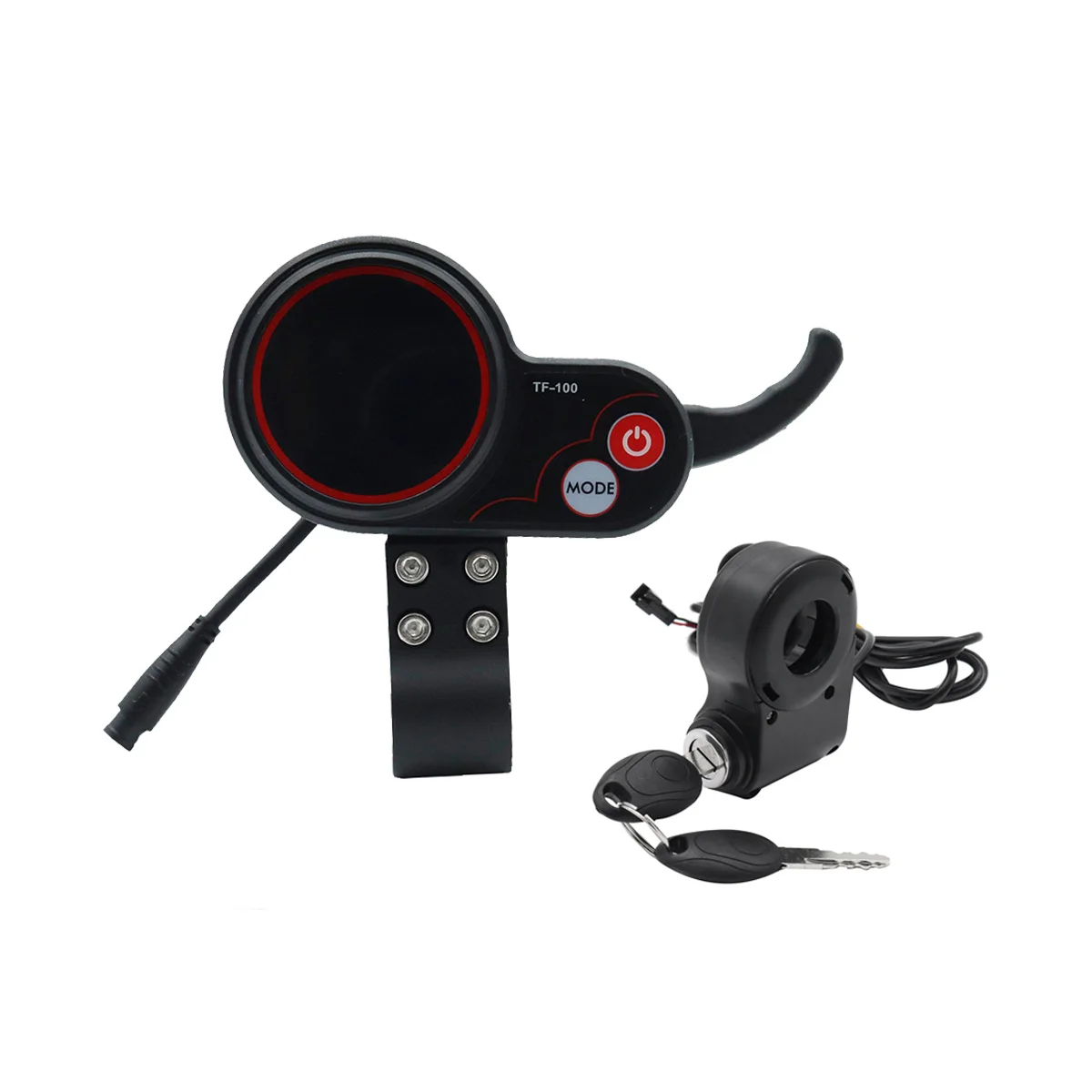 TF-100 Display Dashboard 6Pin+Ignition Lock Key Scooter Speedometer for Kugoo M4 Electric Scooter Parts