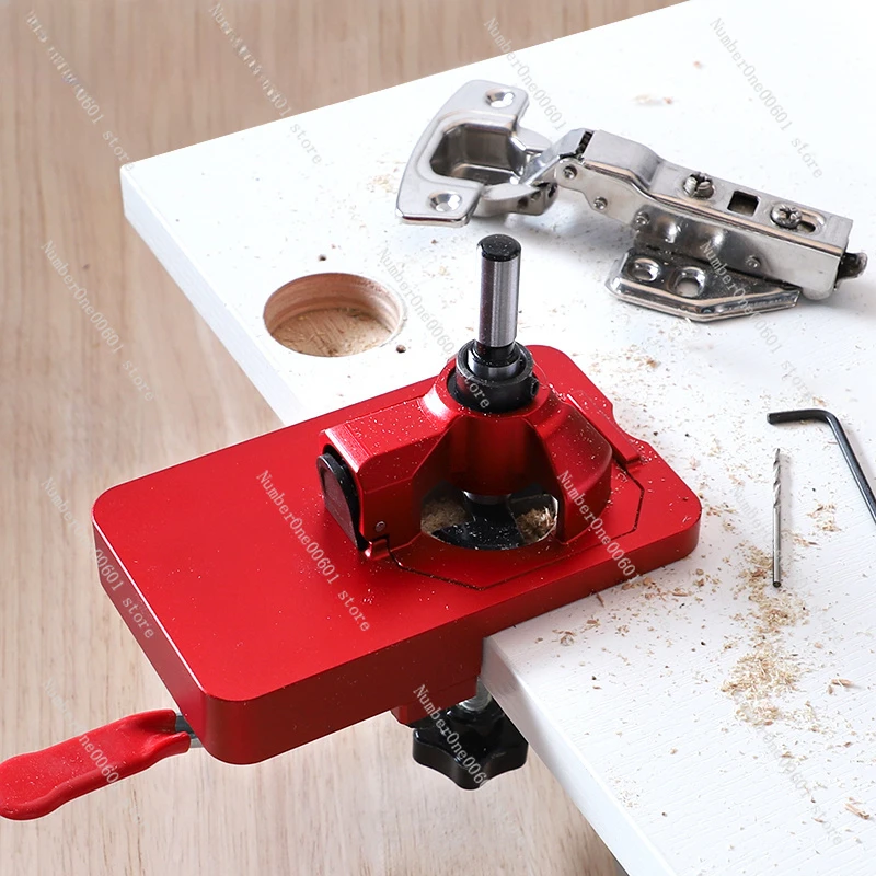 

For Aluminum Alloy Positioning Aid for Hinge Hole Opener, Woodworking Cabinet Hole Drilling Bit