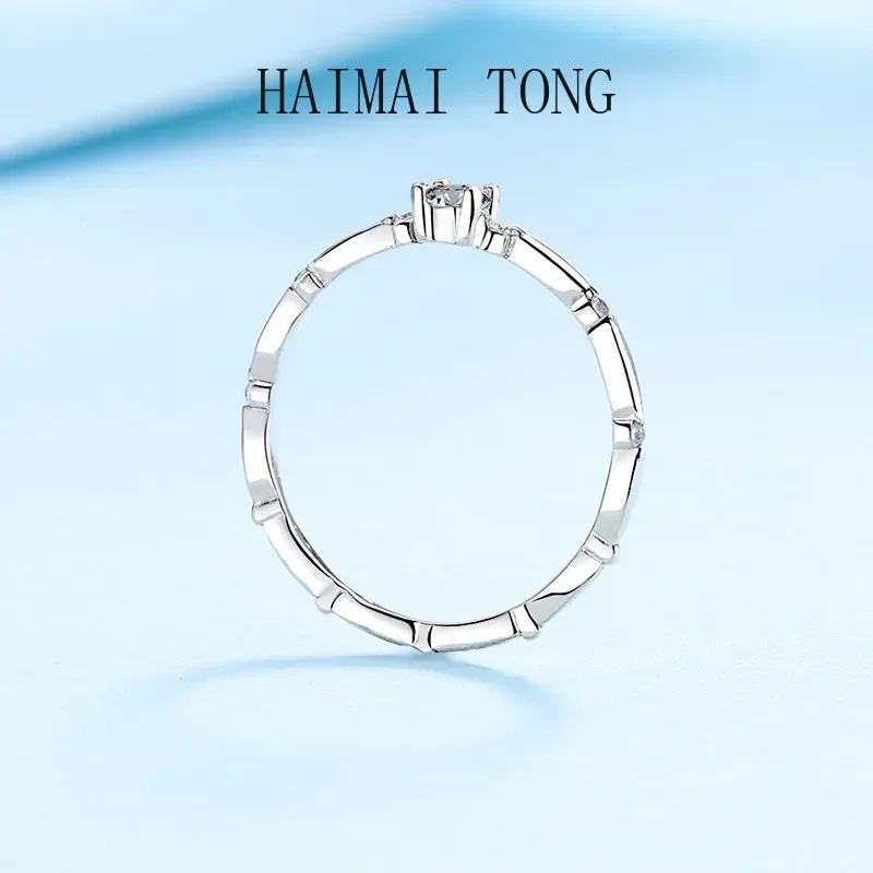 

New Style Platinum PT950 Thin Type Ring VVS1 D Color 0.1CT Luxury Quality Moissanite Diamond Sparkling Wedding Party for Women