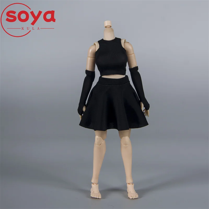 CHILI TOYS – jupe courte plissée élastique, échelle 1/12, modèle de vêtements adapté au corps de figurine de soldat féminin de 6 pouces