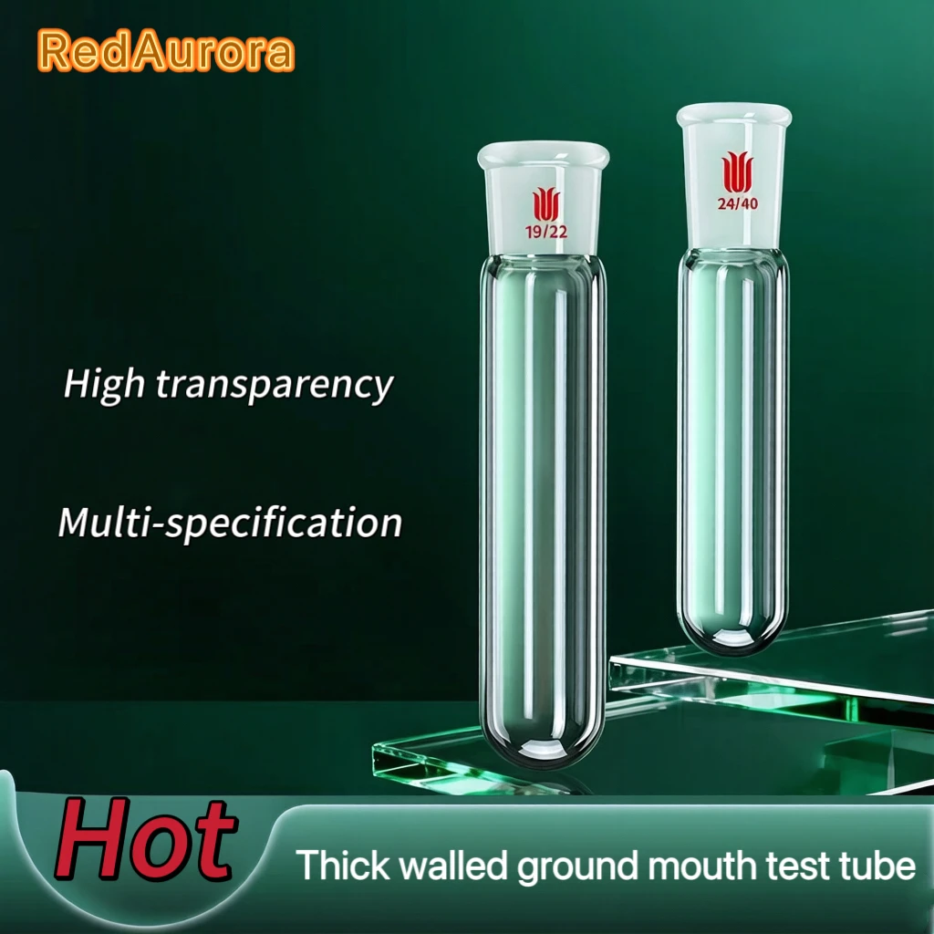 Test Tube With Ground Joint, Heavy Wall, 5mL 10mL 25mL 50mL 100mL,Hight Borosilicate Glass Flask, T89-SYNTHWARE