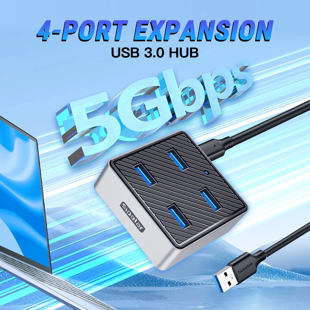 

Usb 3.0 Hub 4 Ports Data Hub Super Speed Metal Hub For Computer Accessories