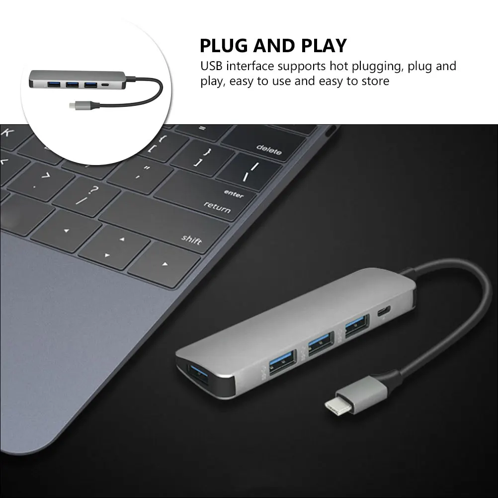 

Алюминиевый USB-концентратор, 4-портовый концентратор данных для ноутбука, USB3 0, док-станция расширения, офисный настольный портативный адаптер передачи данных