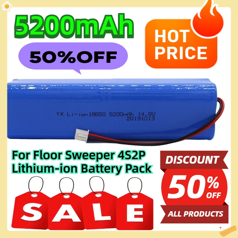 

For Floor Sweeper 14.8V 4S2P 5200mAh Lithium-ion Battery Pack