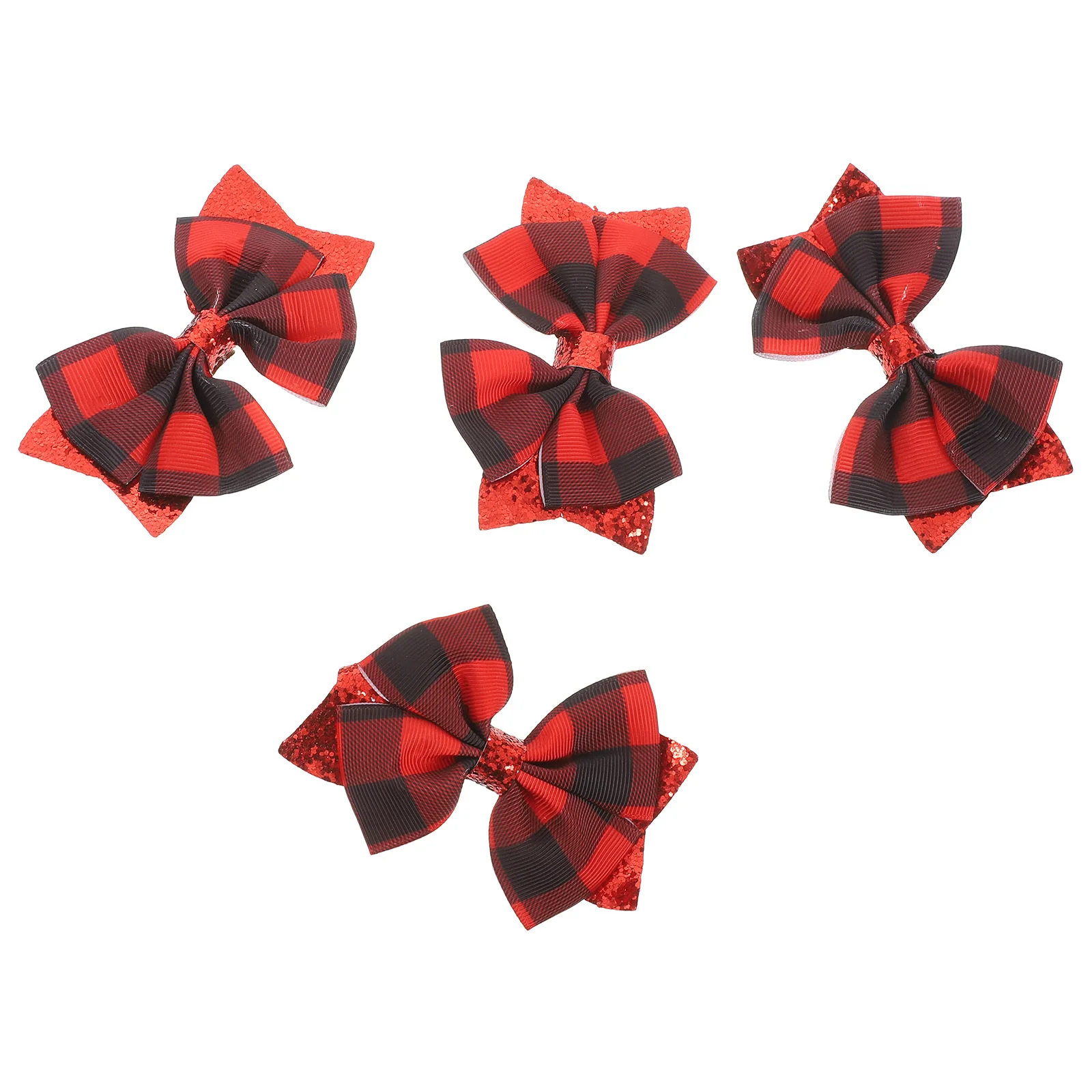

4Pcs Bow Hair Clips Women Accessories Cute Plaid Design Exquisite Bows for Weddings Birthdays Stage Performance