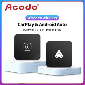 Acodo kablolu kablosuz CarPlay adaptörü Android otomatik akıllı Dongle Mini kutusu tak ve çalıştır Bluetooth bağlantısı USB arayüzü