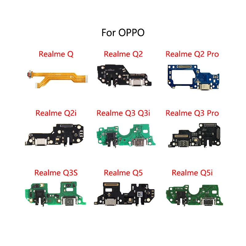 

USB Charge Dock Port Socket Jack Plug Connector Flex Cable For OPPO Realme Q Q2 Pro Q2i Q3 Q3i Q3S Q5 Q5i Charging Board Module