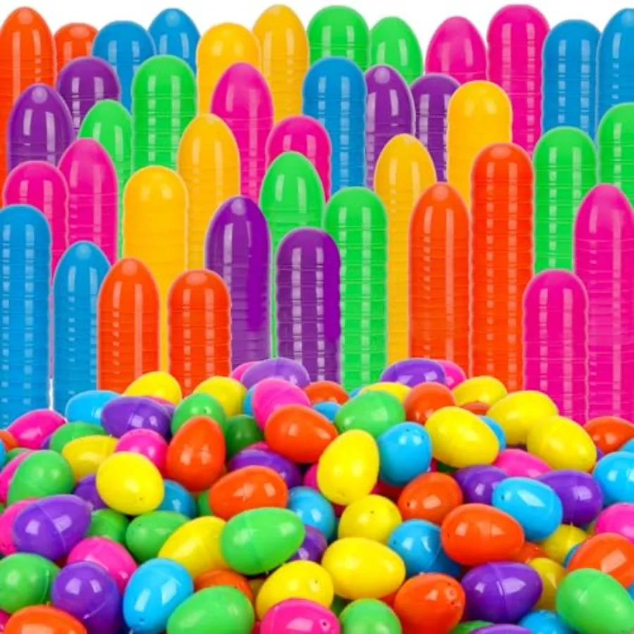 

2000 Pcs Easter Eggs 2.36 Assorted Bright Colors Plastic Easter Eggs for Easter Hunt Basket Stuffers Fillers Easter Themed Deco