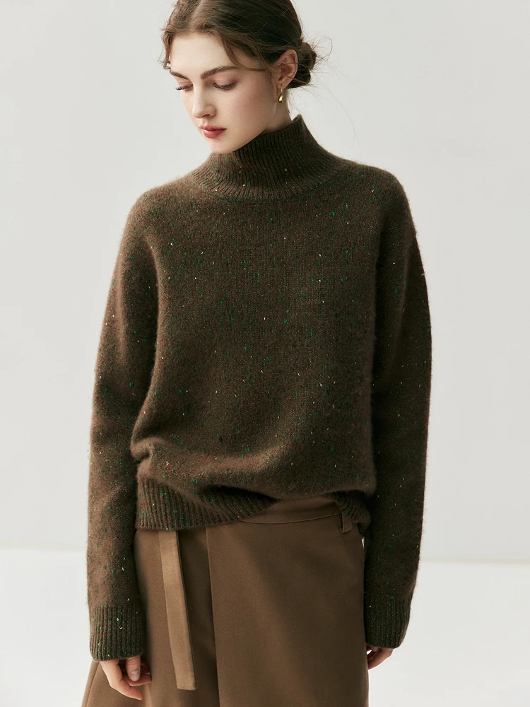 TLOML 새로운 여성용 100% 캐시미어 스웨터 터틀넥 풀오버 루즈 스타일 캐시미어 니트웨어 가을 겨울 두꺼운 부드러운 따뜻한 옷