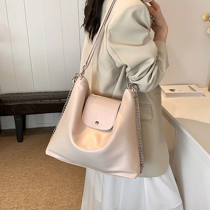 Pearl color PU Ladies Shoulder Handbag Fashion popular ladies like ladies gift 2024 new