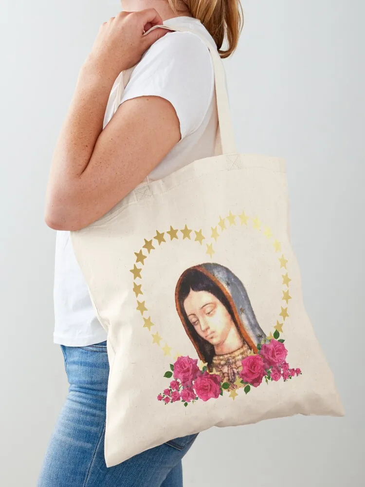 

Our Lady of Guadalupe Mexican Virgin Mary Mexico Tilma 2020 Tote Bag university shopper bag Gift bags Handbags Big bag women