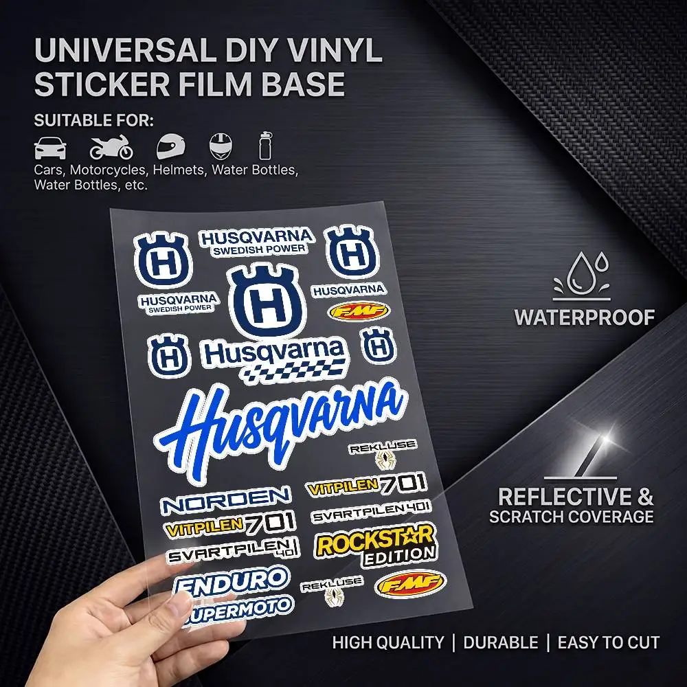 H-us-qva-rna Fashion Universal Scratch Resist Reflective Waterproof Stickers For Auto Motorcycle Helmet Mug Refrigerator