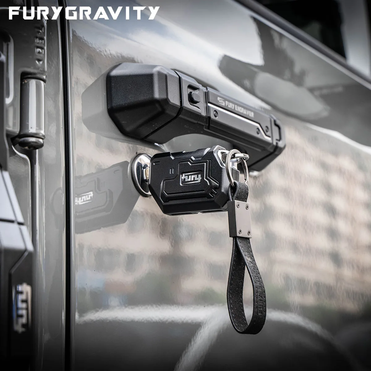FURYGRAVITY Guscio chiave "Wake Up" in lega di alluminio-magnesio CNC - Per Jeep JL/JT Rubicon/Sahara/Gladiator