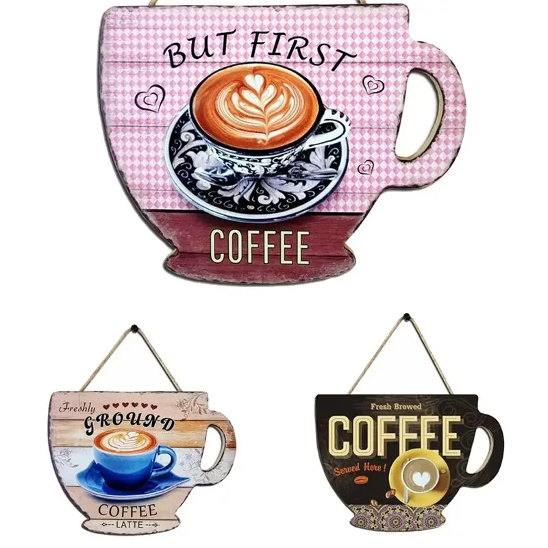 ABKS-African Wall Door Hanging Coffee Interesting Wooden Craft Door Decoration Hanging