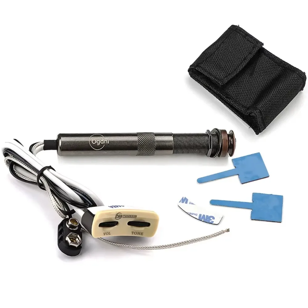 

Acoustic Guitar Pickup Kit w/Vol & Tone Controls | Pre-Wired for Acoustic/Folk Guitar Install & Upgrades | Clear Sound